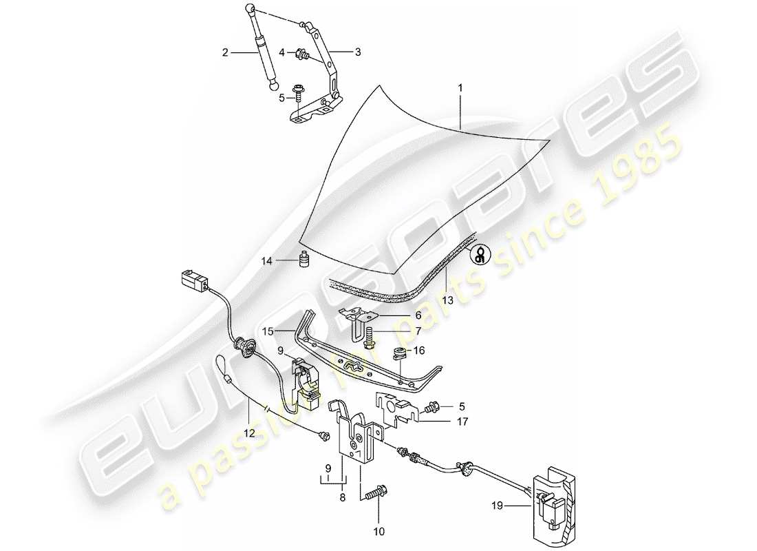 porsche 996 t/gt2 (2004) cover part diagram