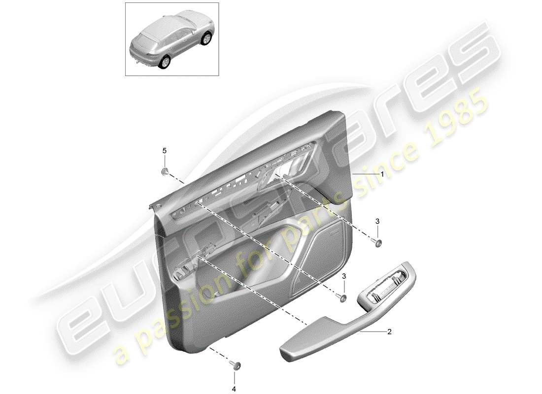 porsche macan (2015) door panel part diagram