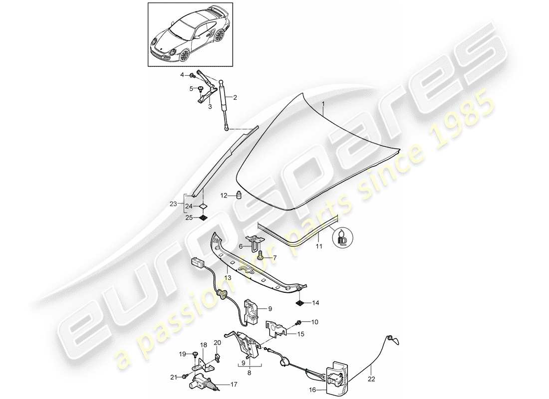 porsche 911 t/gt2rs (2013) cover part diagram