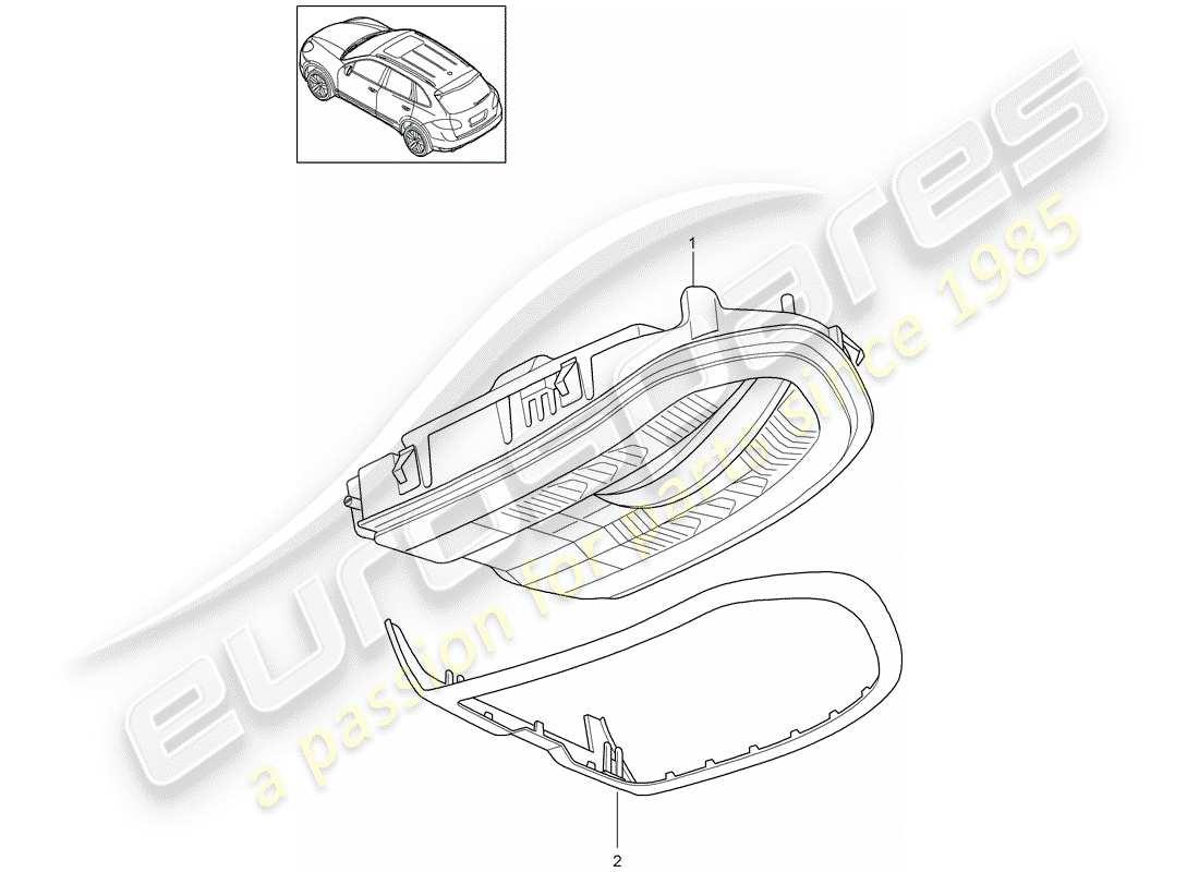 porsche cayenne e2 (2014) bracket part diagram