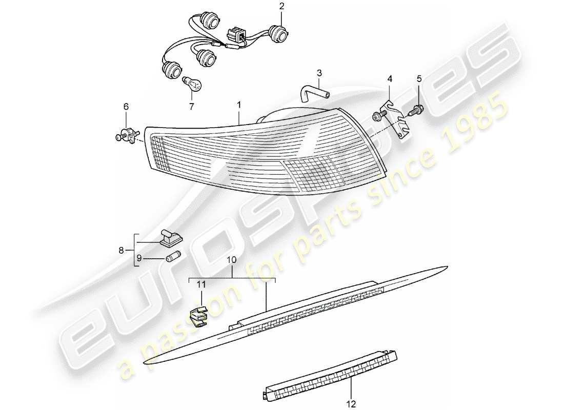 porsche 997 (2008) rear light part diagram