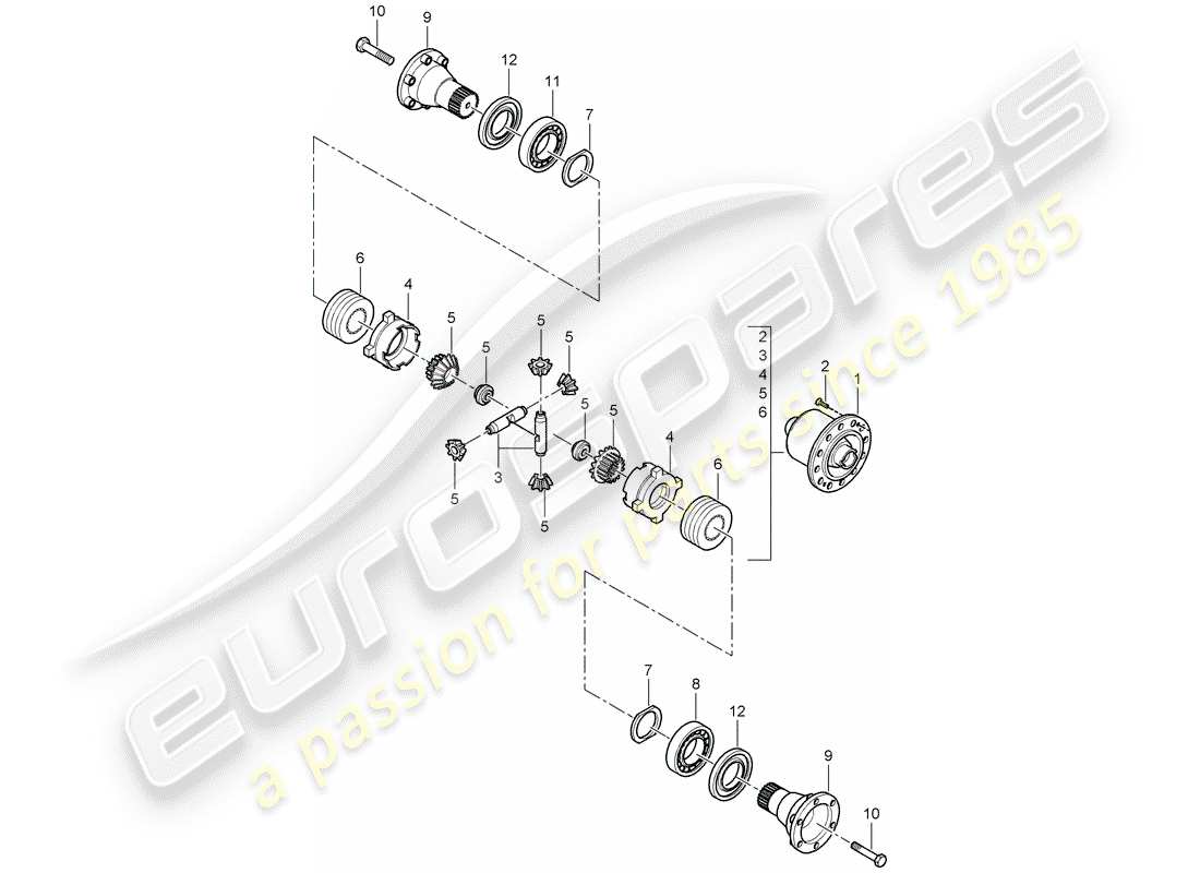 porsche 997 gt3 (2008) limited slip differential part diagram