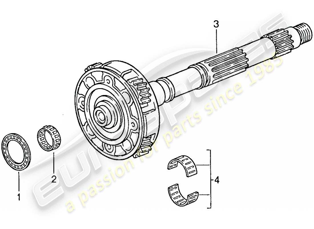 porsche 928 (1987) automatic transmission - planet pinion carrier part diagram