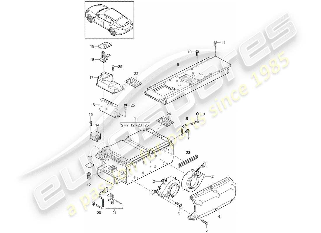 porsche panamera 970 (2012) hybrid part diagram