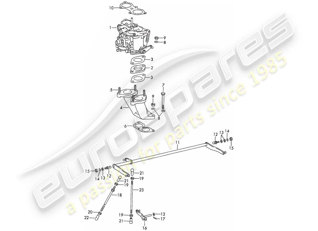 porsche 911/912 (1969) carburetor - system - with: - solex-40 pii-4 part diagram