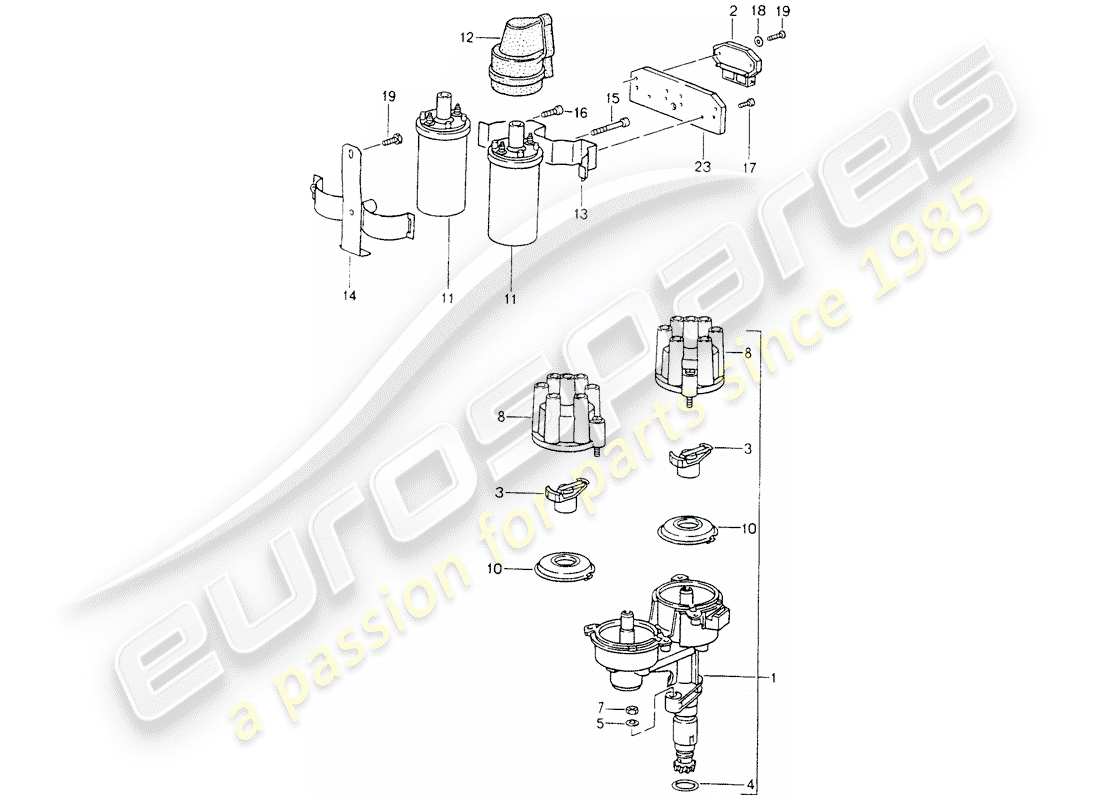 porsche 964 (1990) engine electrics 1 - see technical information - group 2 - nr. 1/94 - nr. 2/95 part diagram