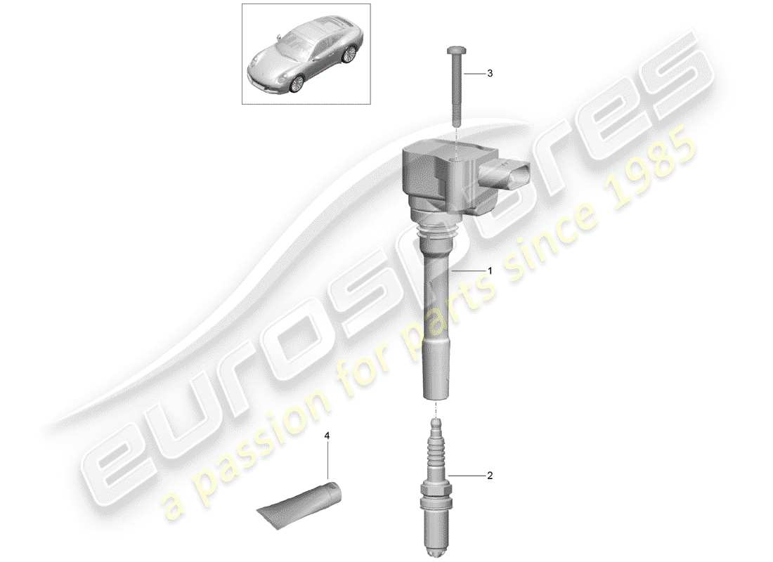 porsche 991 gen. 2 (2020) ignition system part diagram