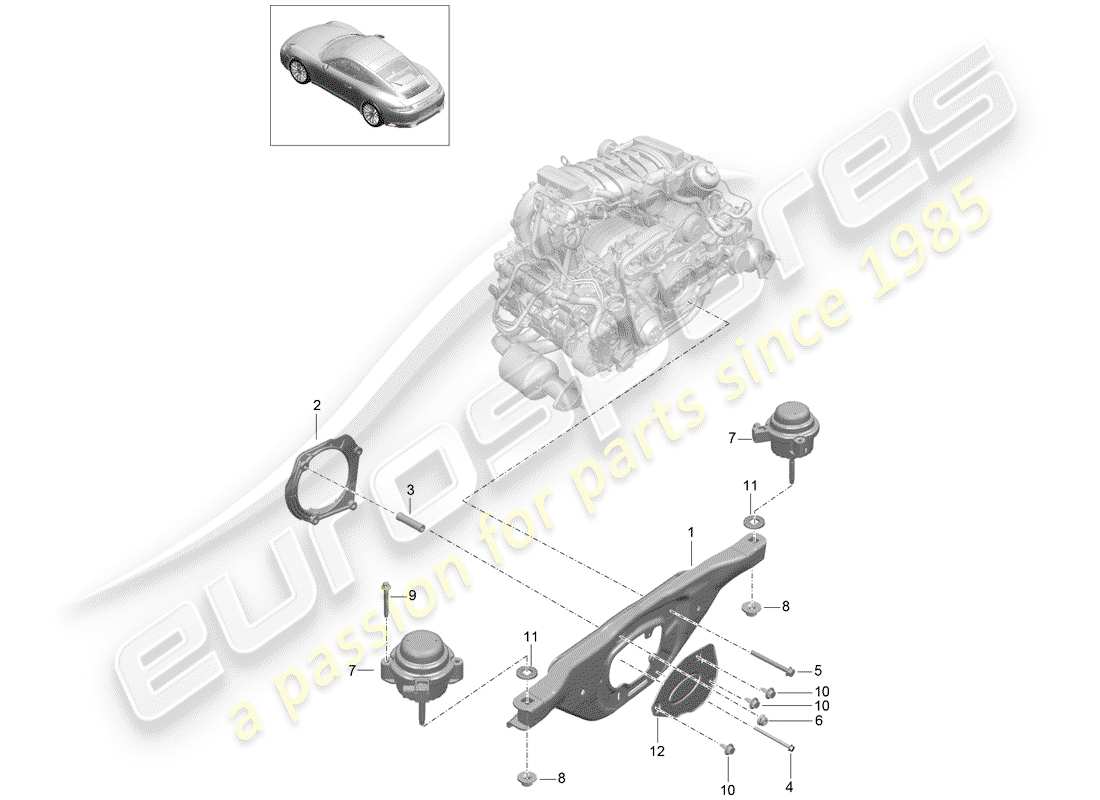 porsche 991 gen. 2 (2020) engine lifting tackle part diagram