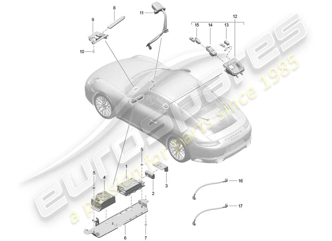 porsche 991 gen. 2 (2017) for vehicles with telephone part diagram