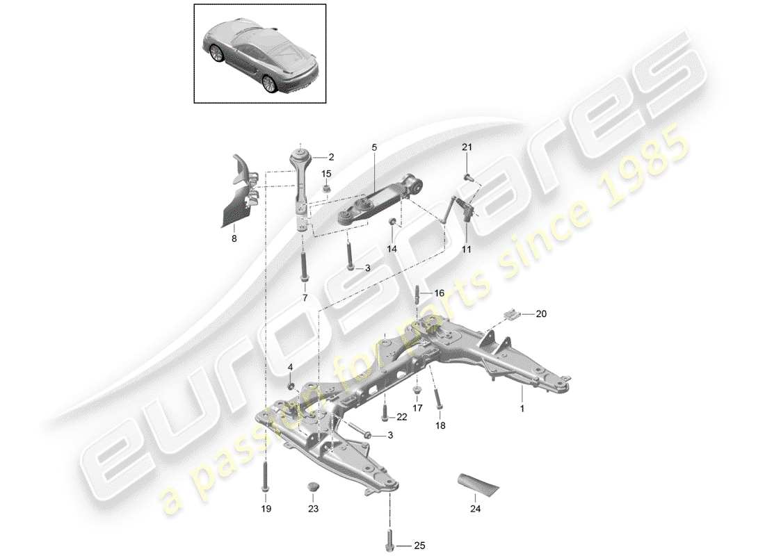 porsche cayman gt4 (2016) cross member part diagram