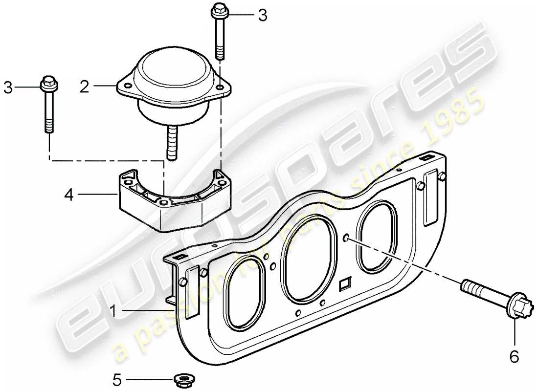 porsche 997 gt3 (2010) engine suspension part diagram