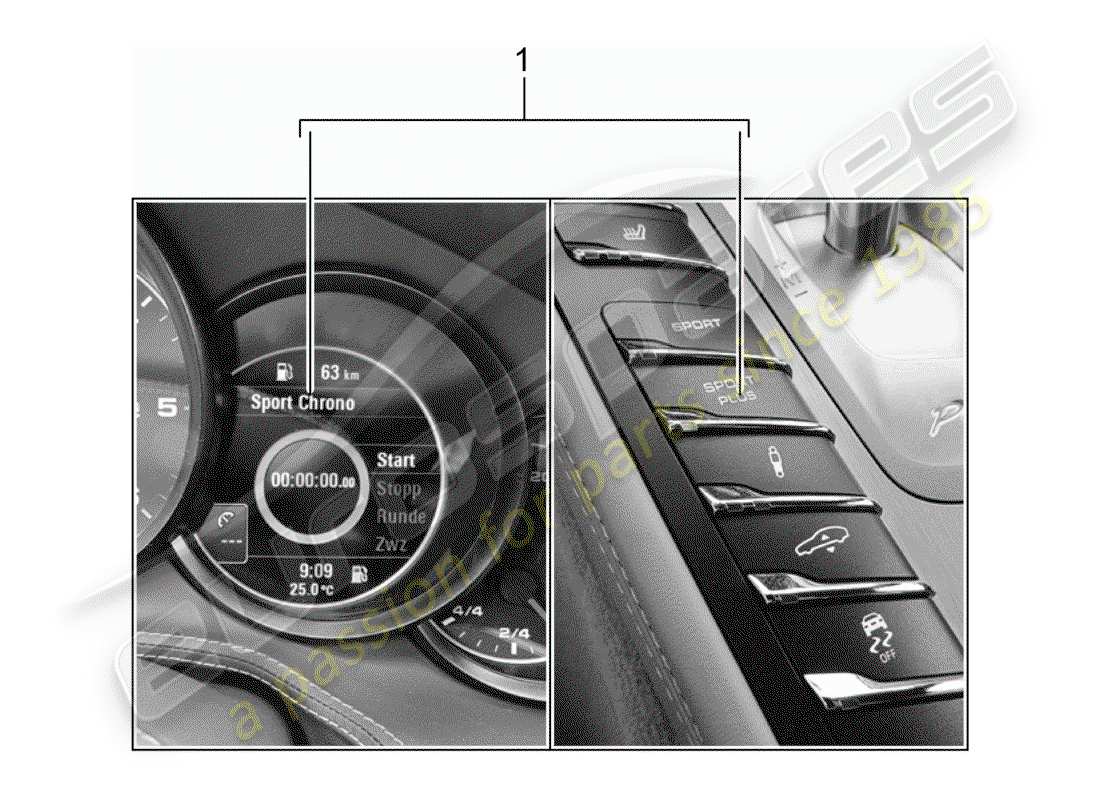 porsche tequipment panamera (2018) switch unit part diagram