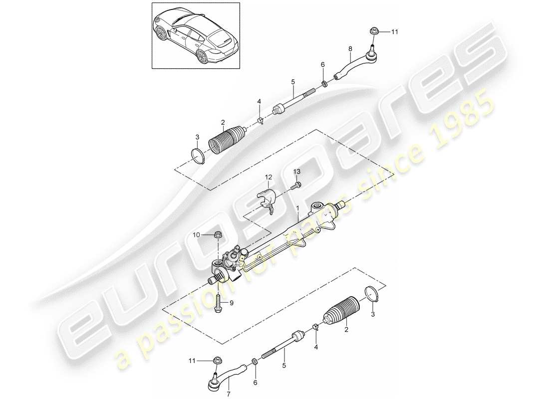 porsche panamera 970 (2010) power steering part diagram