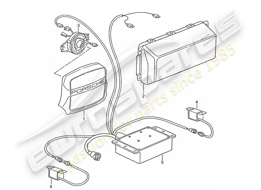 porsche 928 (1987) airbag - switch unit - d - mj 1990>> part diagram