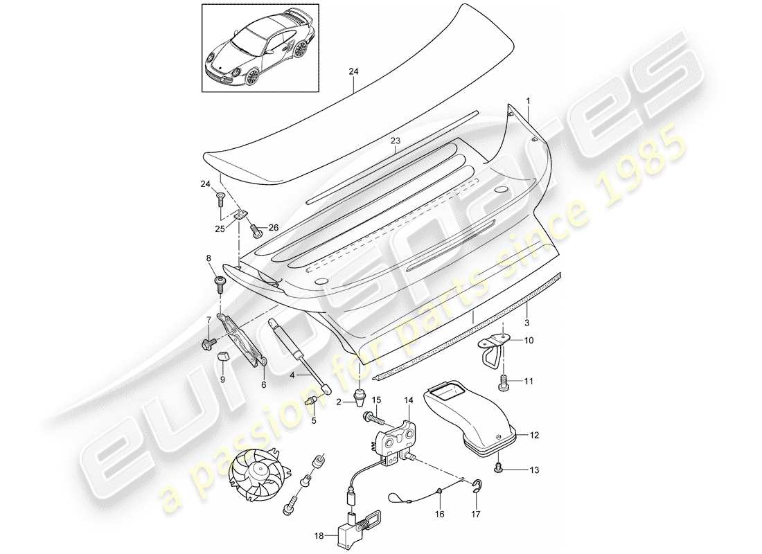 porsche 911 t/gt2rs (2013) cover part diagram