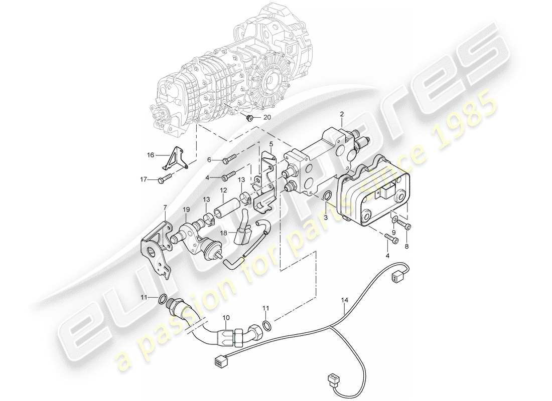 porsche 996 gt3 (2005) gear oil cooler - lines - d - mj 2004>> part diagram