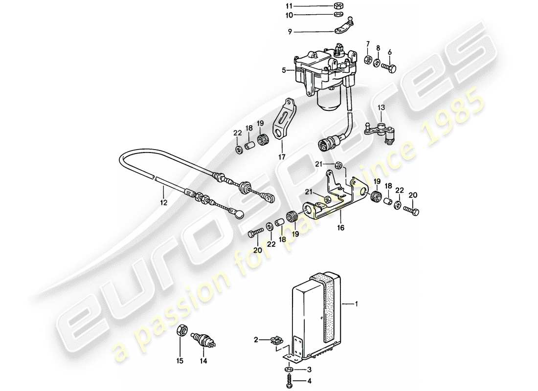 porsche 924s (1988) cruise control system part diagram