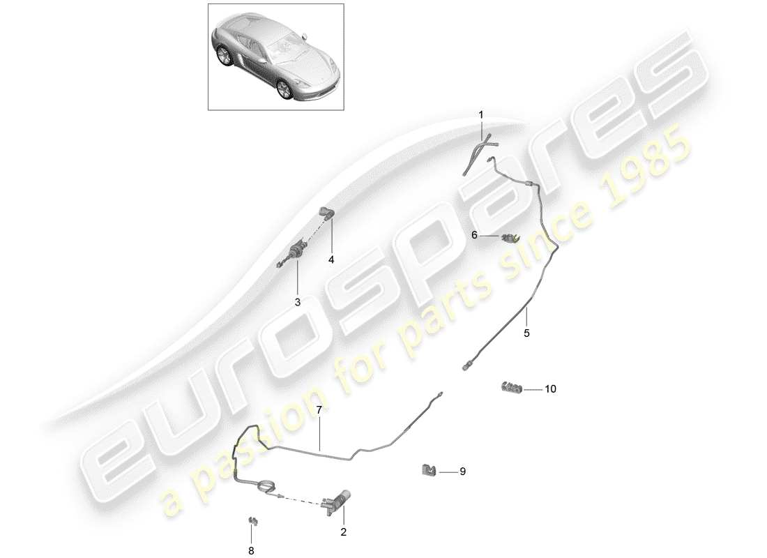 porsche 718 cayman (2020) hydraulic clutch part diagram