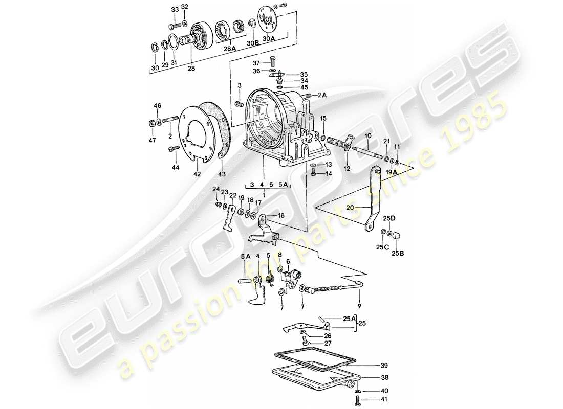 porsche 944 (1987) transmission case - automatic transmission part diagram