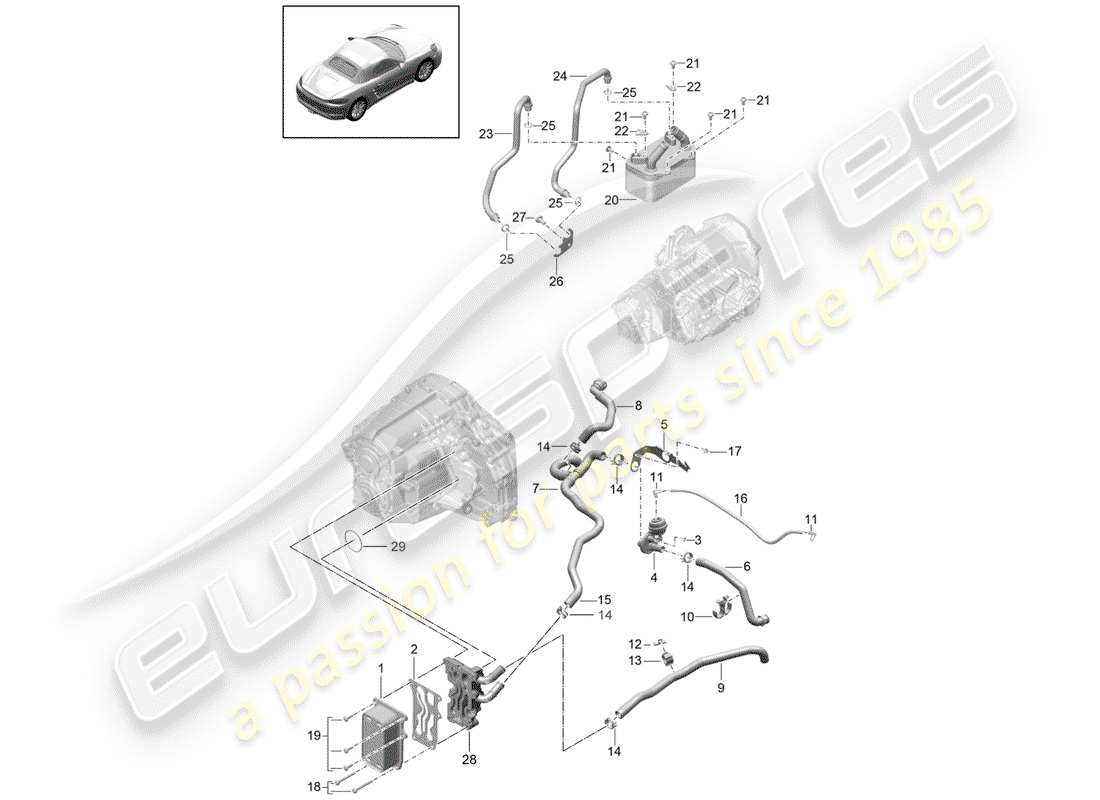 porsche 718 boxster (2018) - pdk - part diagram