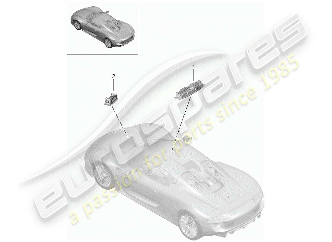 porsche 918 spyder (2015) interior lights part diagram