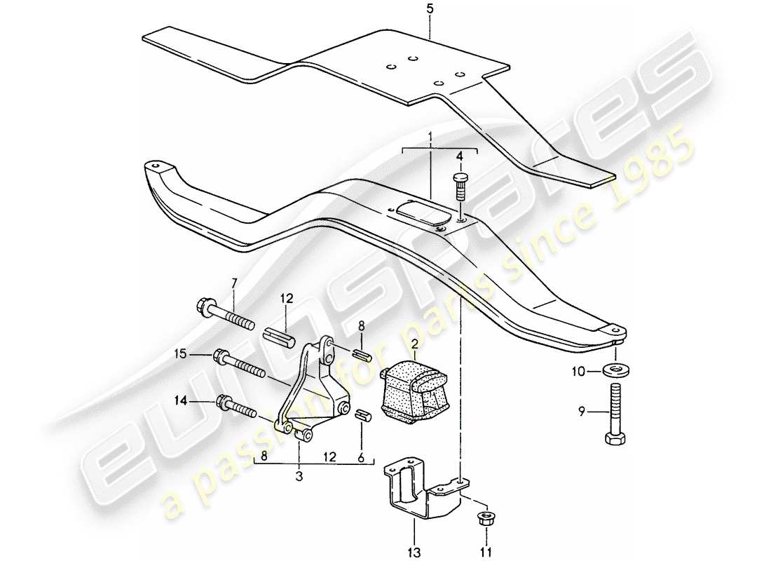 porsche 968 (1995) tiptronic - transmission suspension part diagram