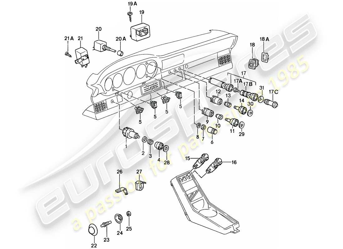 porsche 911 (1984) switch - relay - d - mj 1986>> part diagram