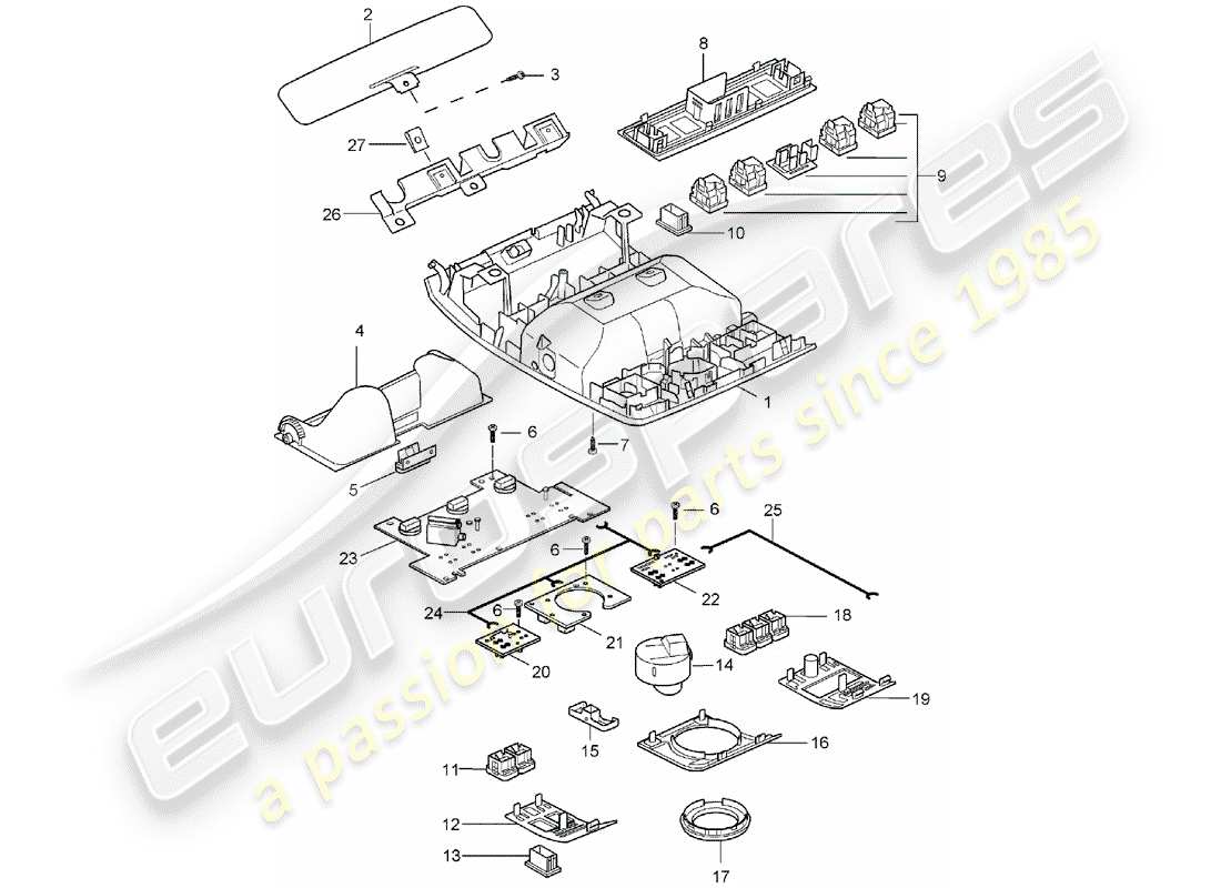 porsche cayenne (2005) bracket part diagram