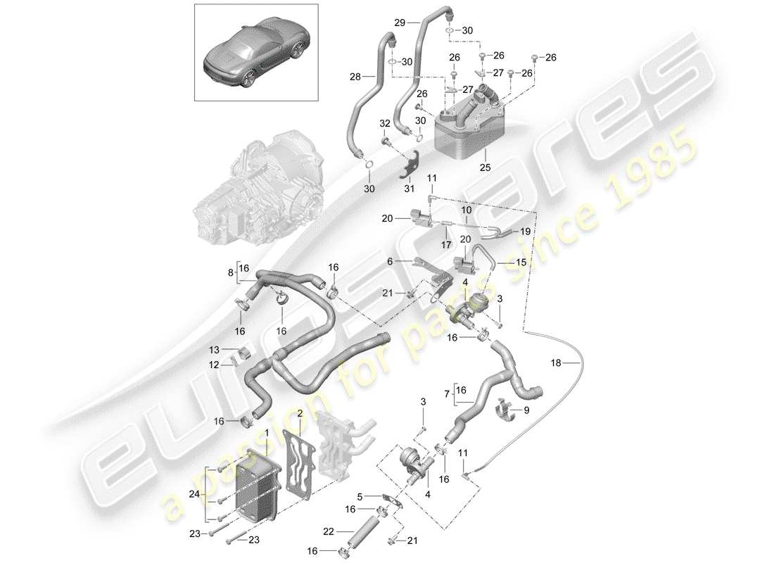 porsche boxster 981 (2015) - pdk - part diagram