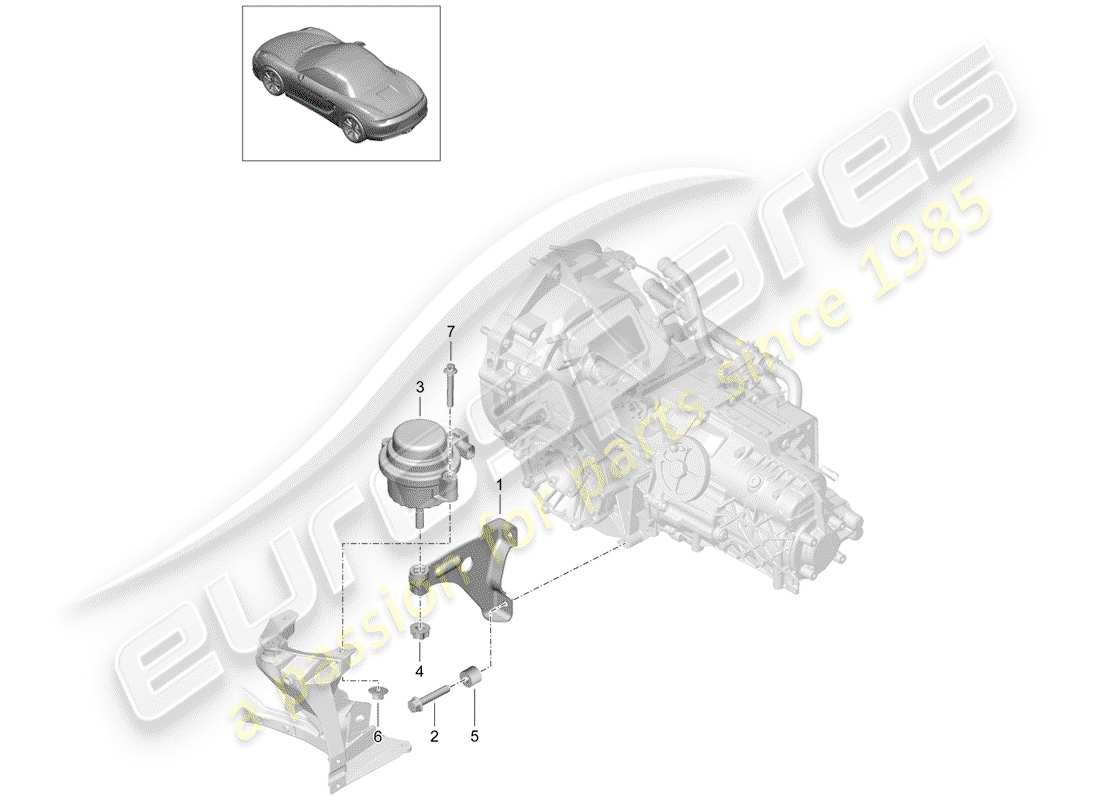 porsche boxster 981 (2015) transmission suspension part diagram