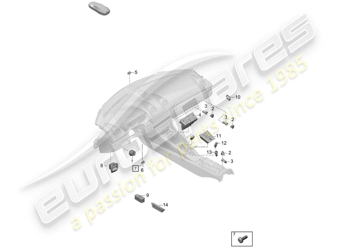 porsche boxster spyder (2019) switch part diagram