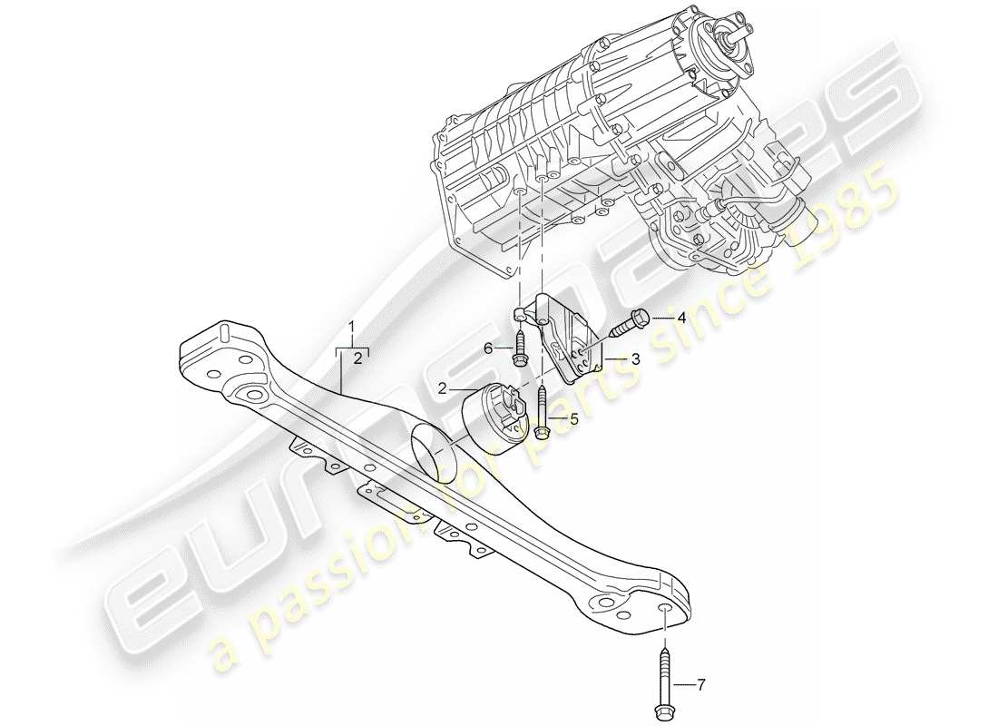 porsche cayenne (2010) transfer box part diagram