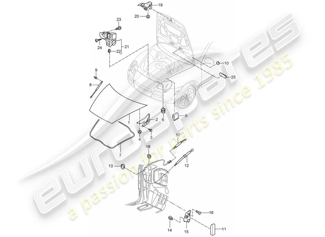 porsche cayenne (2010) cover part diagram