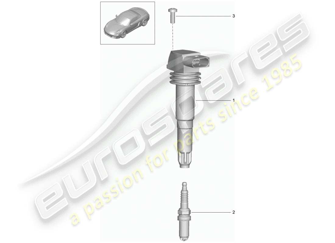 porsche boxster 981 (2015) ignition system part diagram