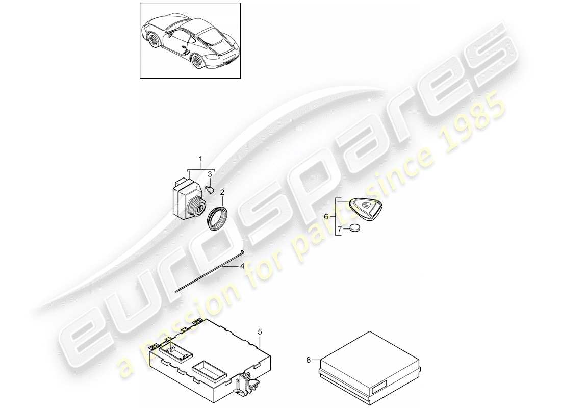 porsche cayman 987 (2012) control units part diagram