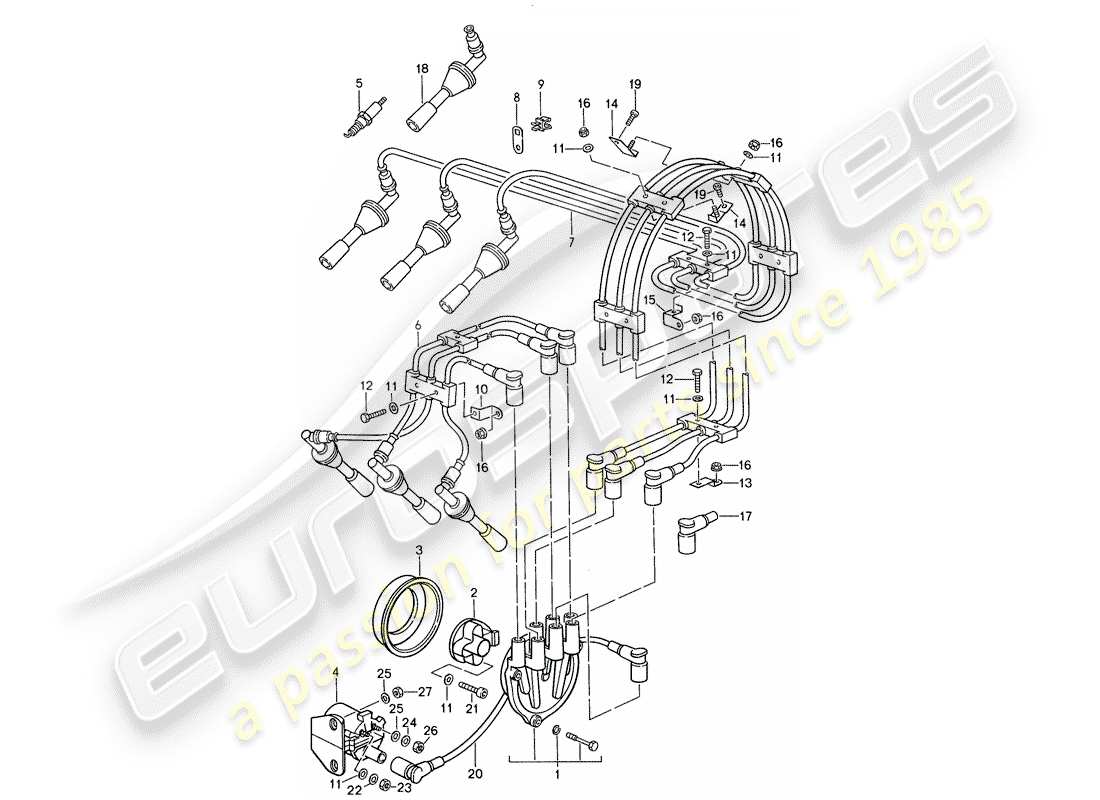 porsche 959 (1988) engine electrics 1 part diagram