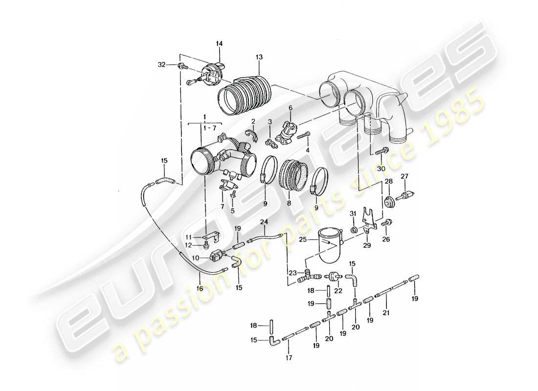 porsche 996 gt3 (2005) throttle body part diagram