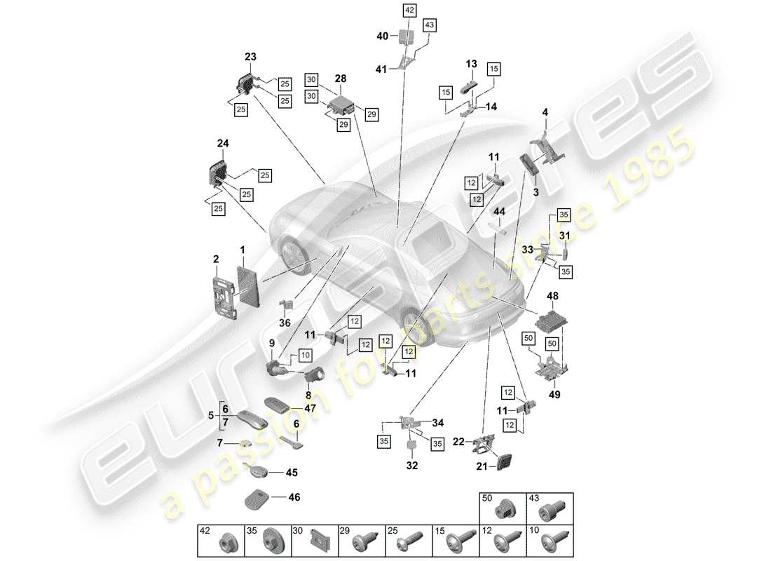 porsche panamera 971 (2020) control units part diagram