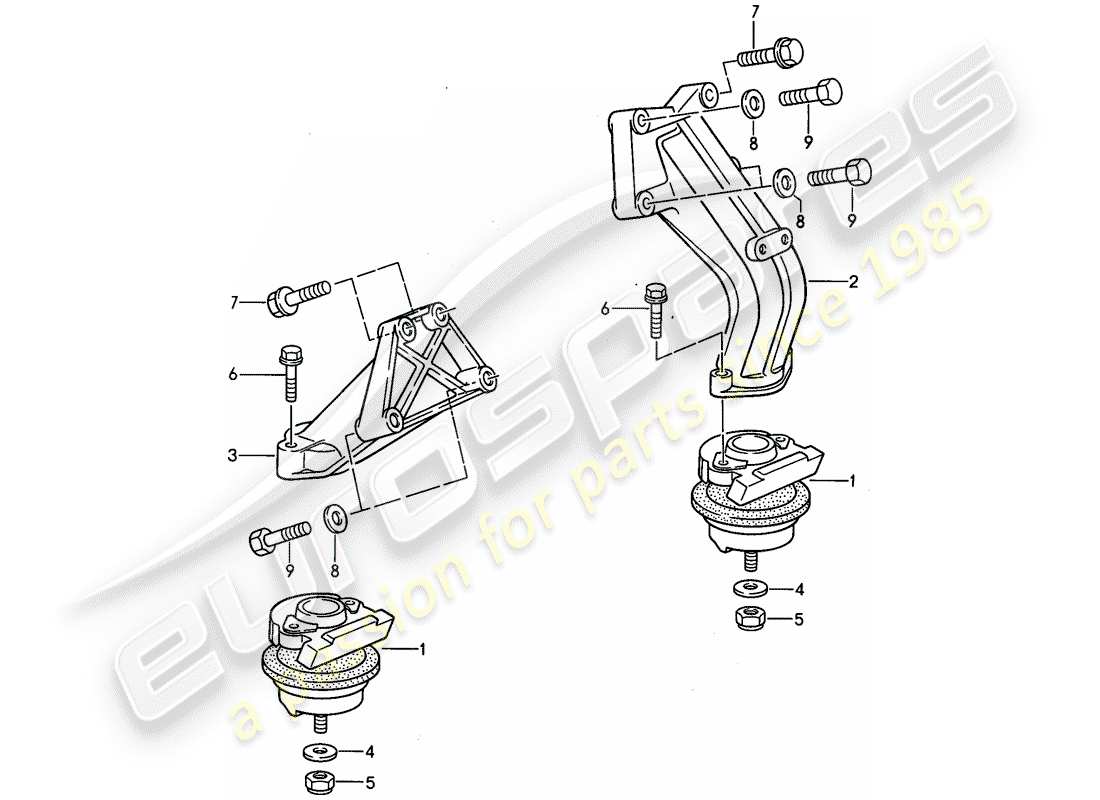 porsche 968 (1995) engine suspension part diagram