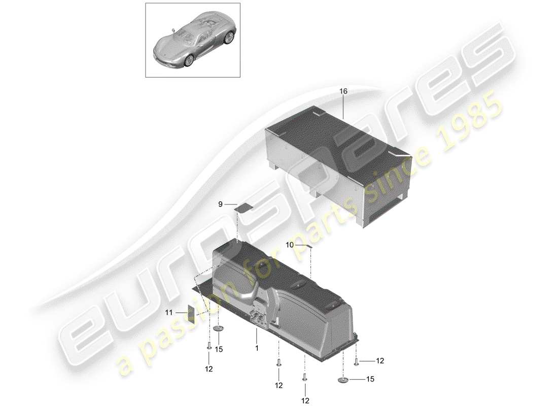 porsche 918 spyder (2015) battery part diagram