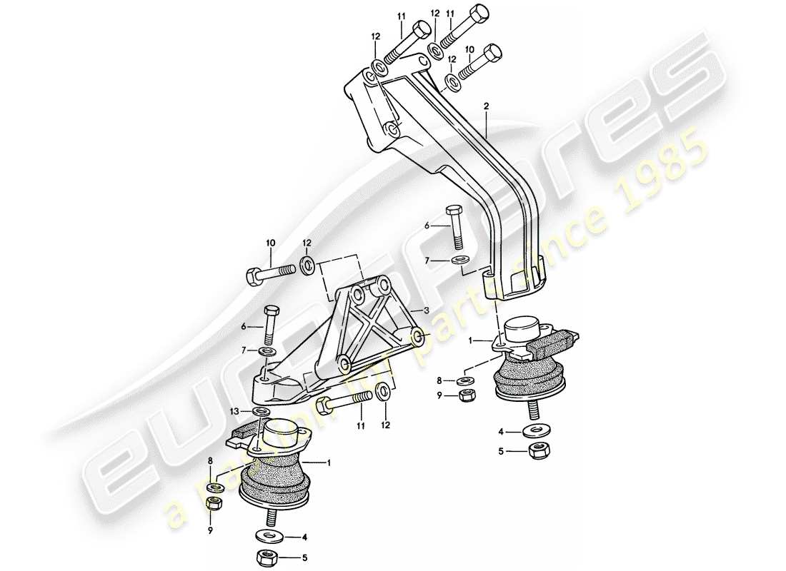 porsche 944 (1988) engine suspension part diagram