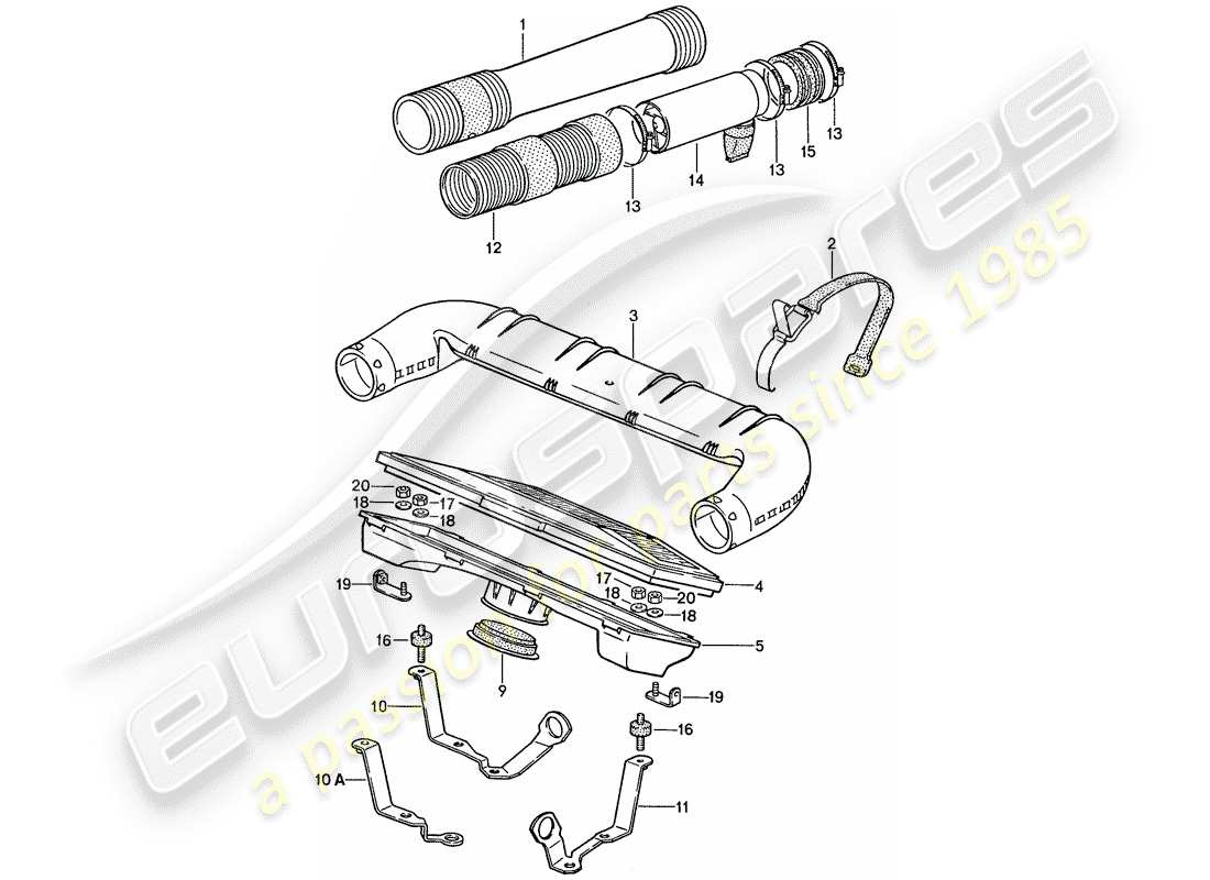 porsche 928 (1987) air cleaner - lh-jetronic part diagram