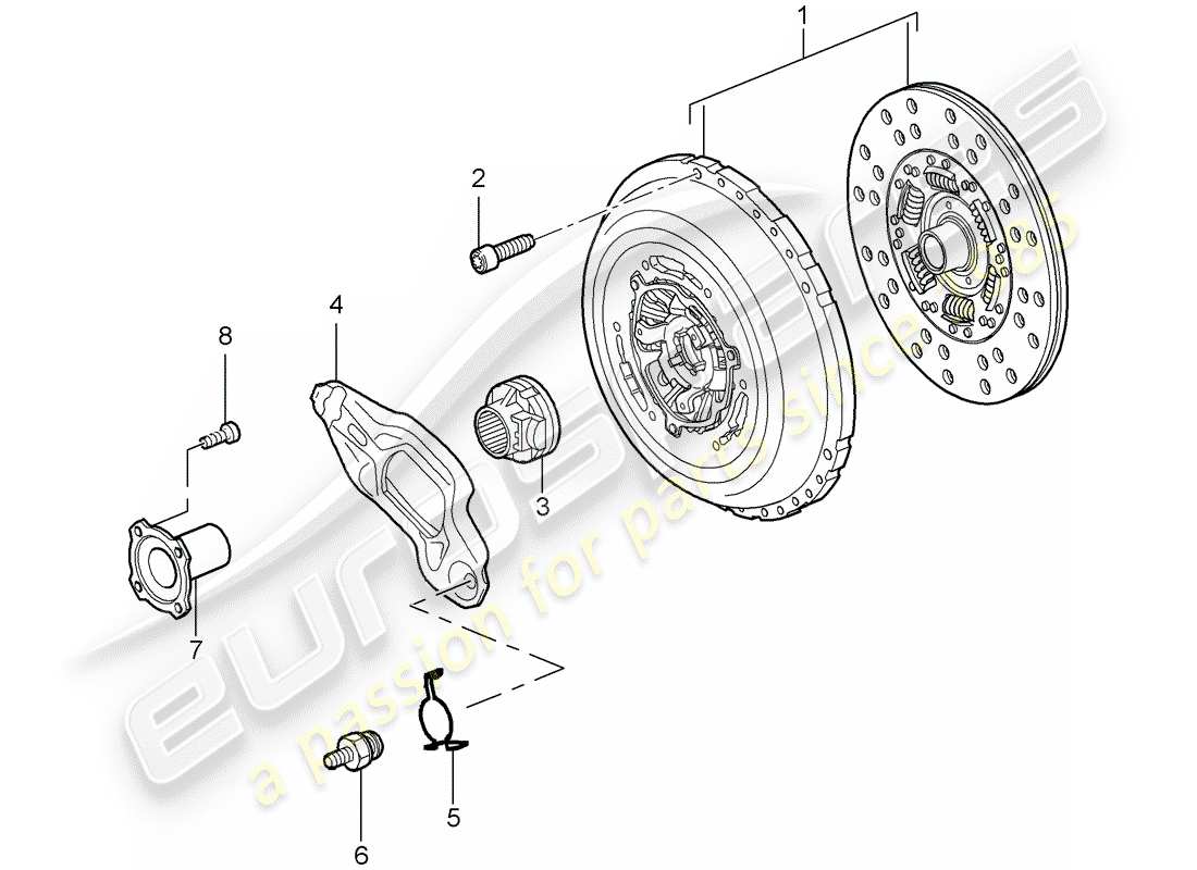 porsche cayenne (2010) clutch part diagram