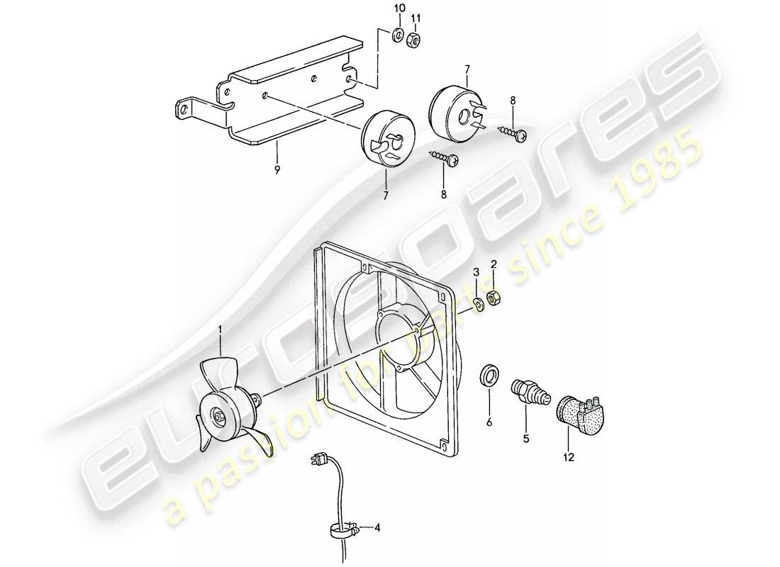 porsche 944 (1990) electric fan part diagram