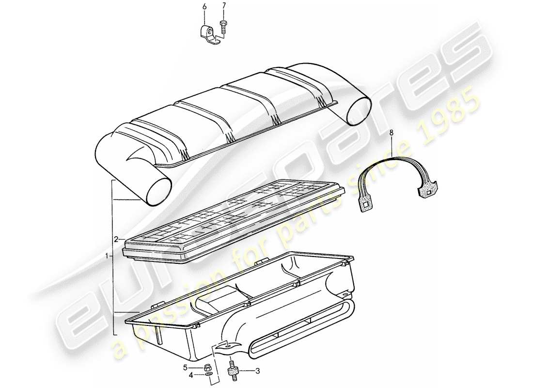 porsche 959 (1988) intake system 1 part diagram