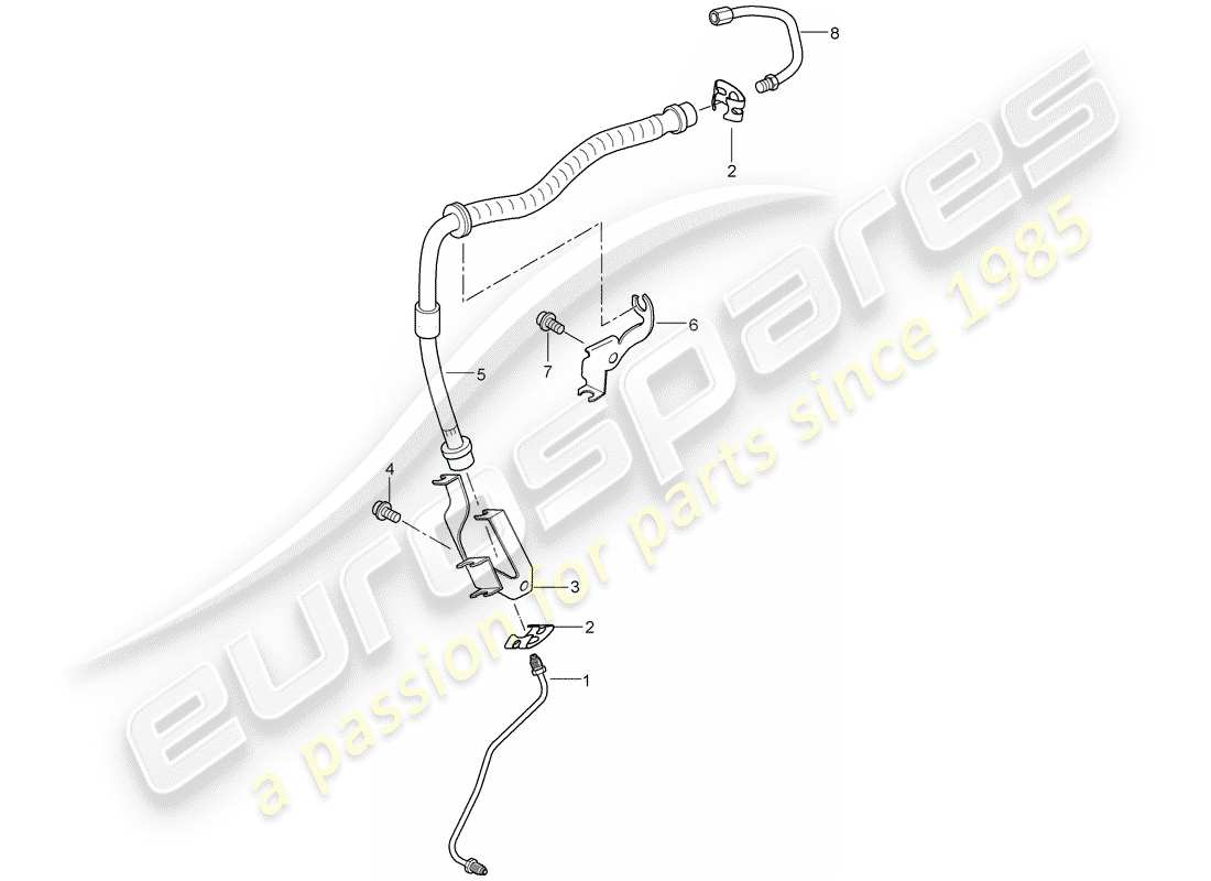 porsche cayenne (2010) brake lines part diagram