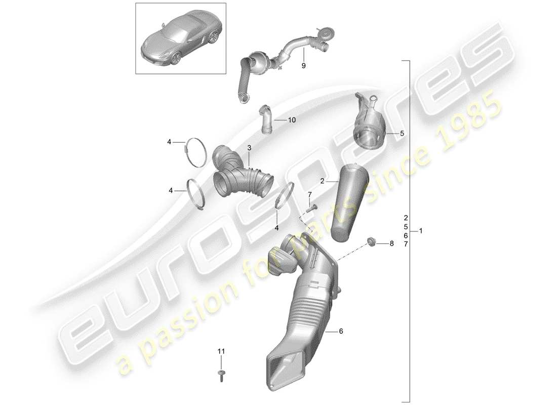 porsche boxster 981 (2015) air cleaner part diagram