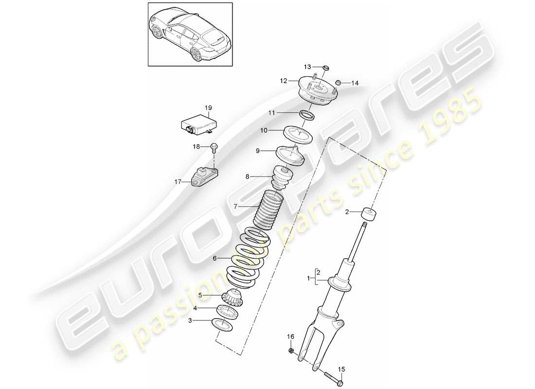 porsche panamera 970 (2010) suspension part diagram