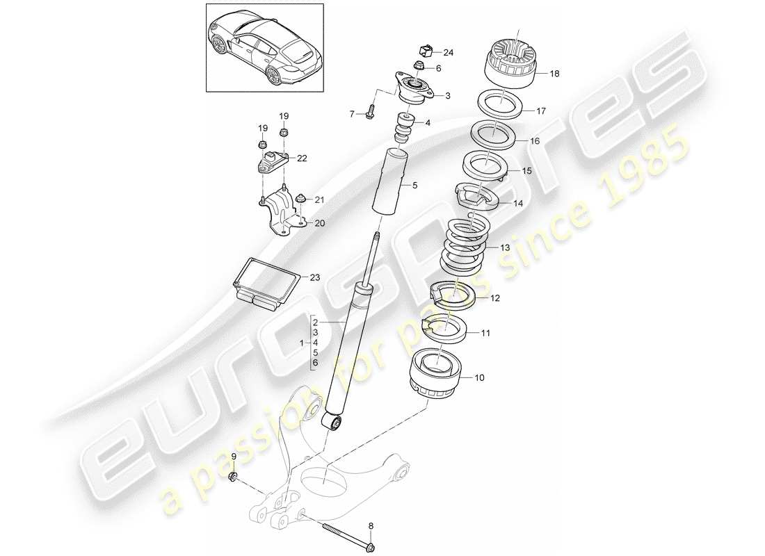 porsche panamera 970 (2010) suspension part diagram