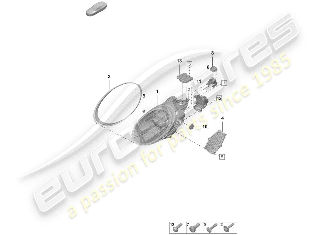 porsche 2020 led headlight part diagram